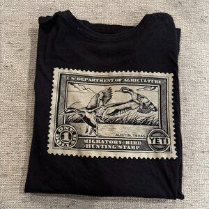 YETI US Dept of Agriculture Duck Stamp Long Sleeve Black Graphic Tee XXL